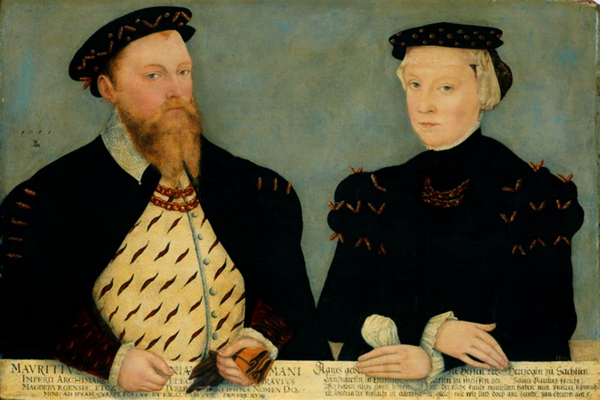 Maurice, électeur de Saxe, et sa femme Agnès de Hesse, par Cranach