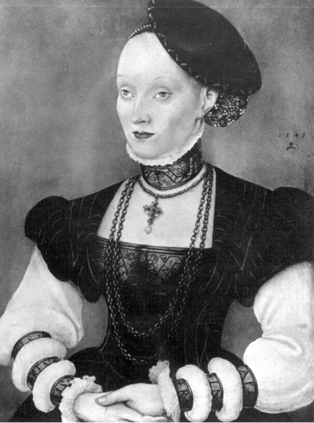 Anne de Danemark, électrice de Saxe, à 17 ans, en 1549, par Cranach